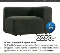 JYSK SKEJBY sofamodul, hjørne/ende tilbud