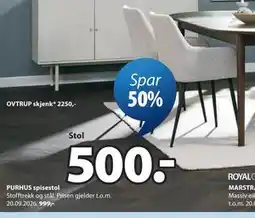 JYSK PURHUS spisestol tilbud
