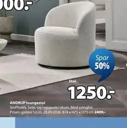 JYSK ANDRUP loungestol tilbud