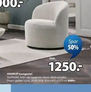 JYSK ANDRUP loungestol tilbud