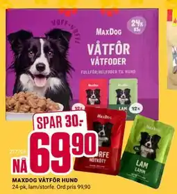 Europris MAXDOG VÅTFÔR HUND tilbud