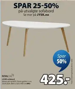 JYSK LEJRE sofabord tilbud
