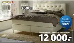 JYSK HEMLA kontinentalseng sand-91 + RESA overmadrass tilbud