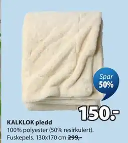 JYSK KALKLOK pledd tilbud
