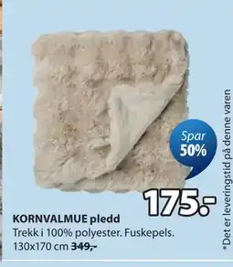 JYSK KORNVALMUE pledd tilbud