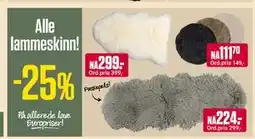 Europris Alle lammeskinn tilbud