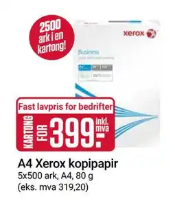 Europris A4 Xerox kopipapir tilbud