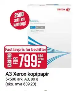 Europris A3 Xerox kopipapir tilbud