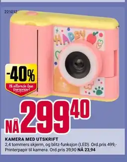 Europris KAMERA MED UTSKRIFT tilbud
