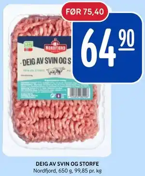Rema 1000 DEIG AV SVIN OG STORFE tilbud