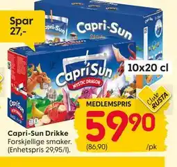 Rusta Capri-Sun Drikke, Medlemspris tilbud