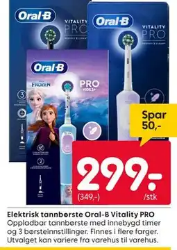 Rusta Elektrisk tannbørste Oral-B Vitality PRO tilbud