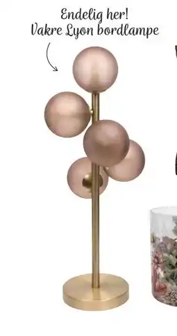 Nille Lyon bordlampe rosa, H58cm tilbud