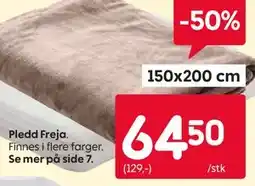 Rusta Pledd Freja tilbud