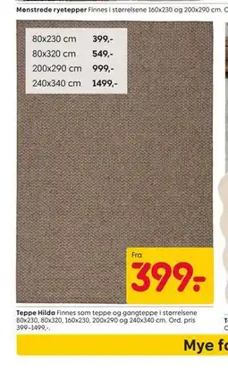 Rusta Teppe Hilda tilbud