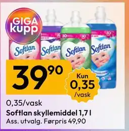Gigaboks Softlan skyllemiddel 1,7 l tilbud