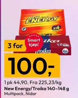 Gigaboks New Energy/Troika 140–148 g tilbud