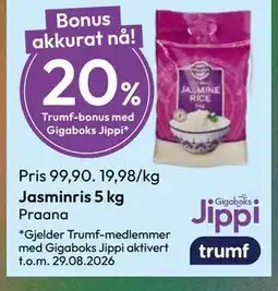 Gigaboks Jasminris 5 kg tilbud