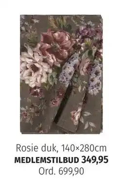 Nille Rosie duk, 140×280cm, Medlemspris tilbud