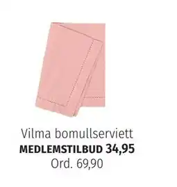 Nille Vilma bomullserviett, Medlemspris tilbud