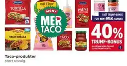 Meny Taco-produkter tilbud