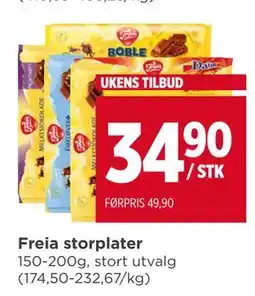 Meny Freia storplater tilbud