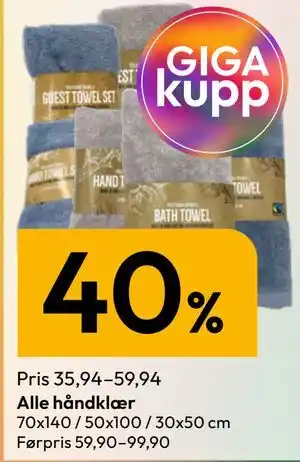 Alle håndklær