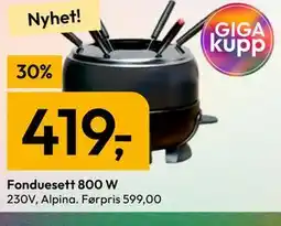 Gigaboks Fonduesett 800 W tilbud