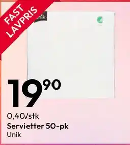 Gigaboks Servietter 50-pk tilbud