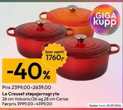 Gigaboks Le Creuset støpejernsgryte tilbud