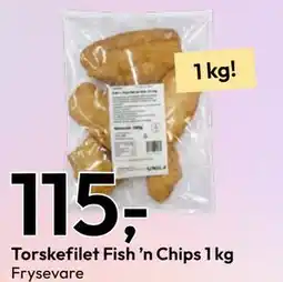 Gigaboks Torskefilet Fish ’n Chips 1 kg tilbud