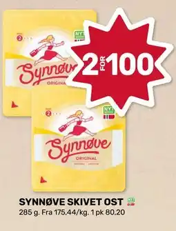 Coop Marked SYNNØVE SKIVET OST tilbud