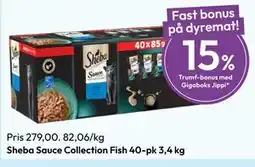 Gigaboks Sheba Sauce Collection Fish 40-pk 3,4 kg tilbud