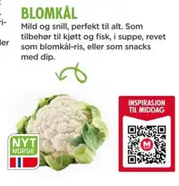 Meny BLOMKÅL tilbud