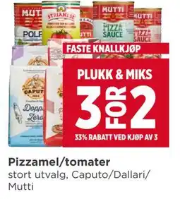 Meny Pizzamel/tomater tilbud