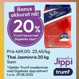 Gigaboks Thai Jasminris 20 kg tilbud