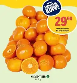 Coop Prix KLEMENTINER, Medlemspris tilbud