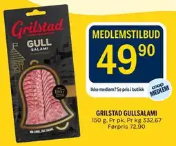 Coop Prix GRILSTAD GULLSALAMI, Medlemspris tilbud