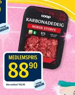 Coop Prix Karbonadedeig tilbud
