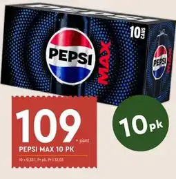 Coop Mega PEPSI MAX 10 PK tilbud