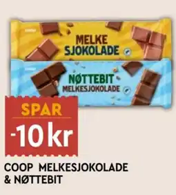 Coop Mega Coop melkesjokolade & nøttebit tilbud