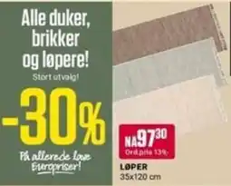 Europris Alle duker brikker og løpere tilbud