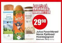 Spar Julius Favorittbrød/ Norsk Fjellbrød/ Hverdagsgrovt tilbud