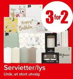 Spar Servietter/lys tilbud