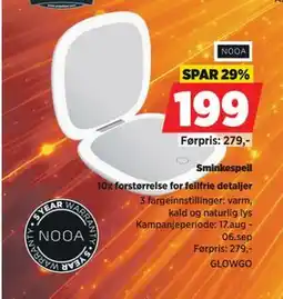 POWER NOOA Sminkespeil tilbud