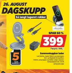 POWER Sammenleggbar lader tilbud