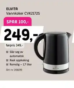 ELON ELVITA Vannkoker CVK2172S tilbud