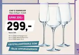 ELON CHEF & SOMMELIER Glass Sublym, 6-pack, Medlemspris tilbud