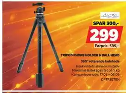 POWER Tripod phone holder & ball head tilbud