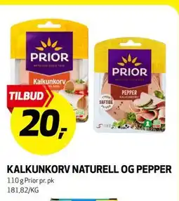 Bunnpris KALKUNKORV NATURELL OG PEPPER tilbud